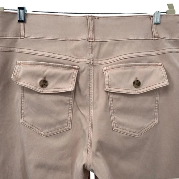 Spanx Women's Stretch Twill Cropped Wide Leg Pants Pink Blush 1X Petite - Picture 8 of 9